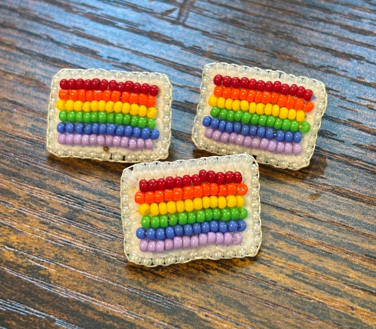Itty Bitty Beaded Rainbow Lapel Pin
