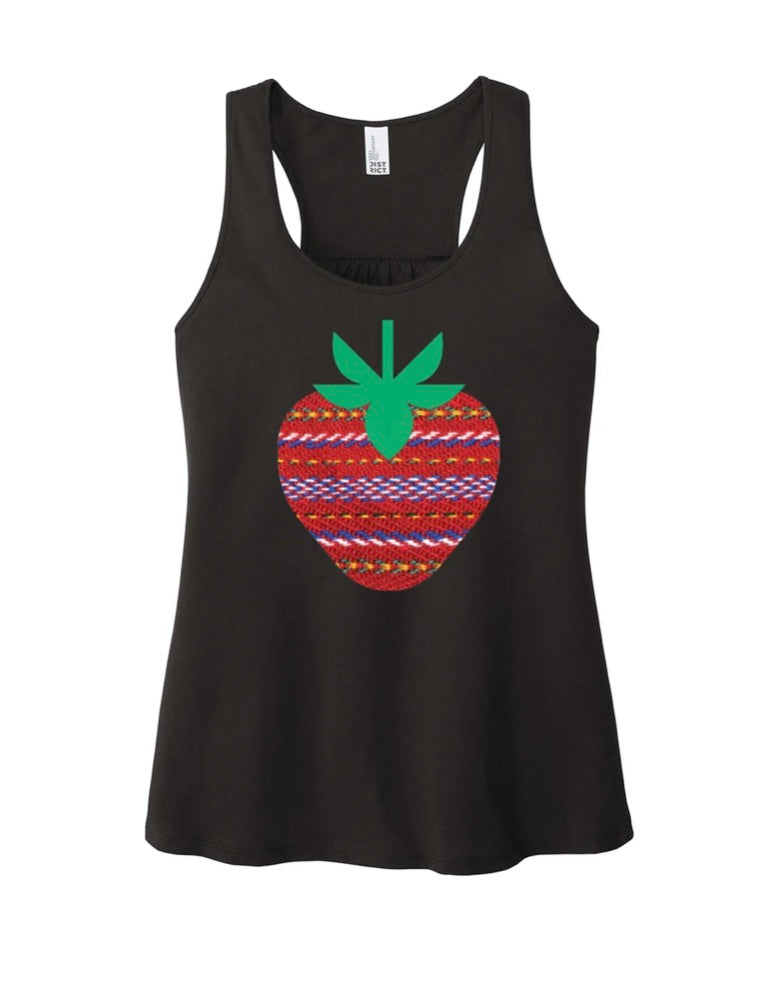 Strawberry Sash Tank Top - Black