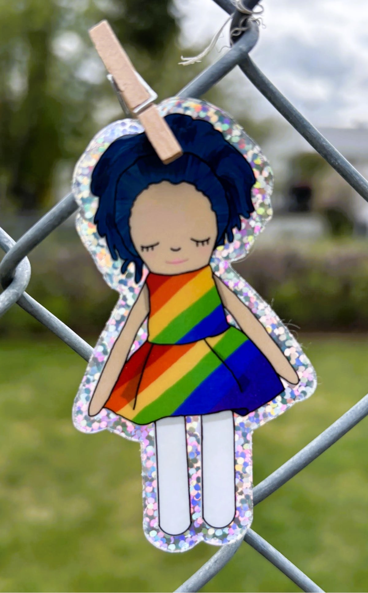 Pink Chicken Creations Doll Glitter Sticker