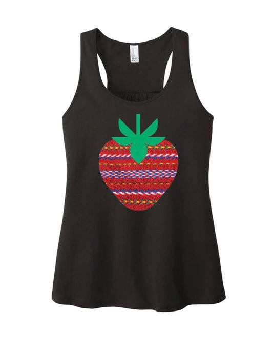 Strawberry Sash Tank Top - Black