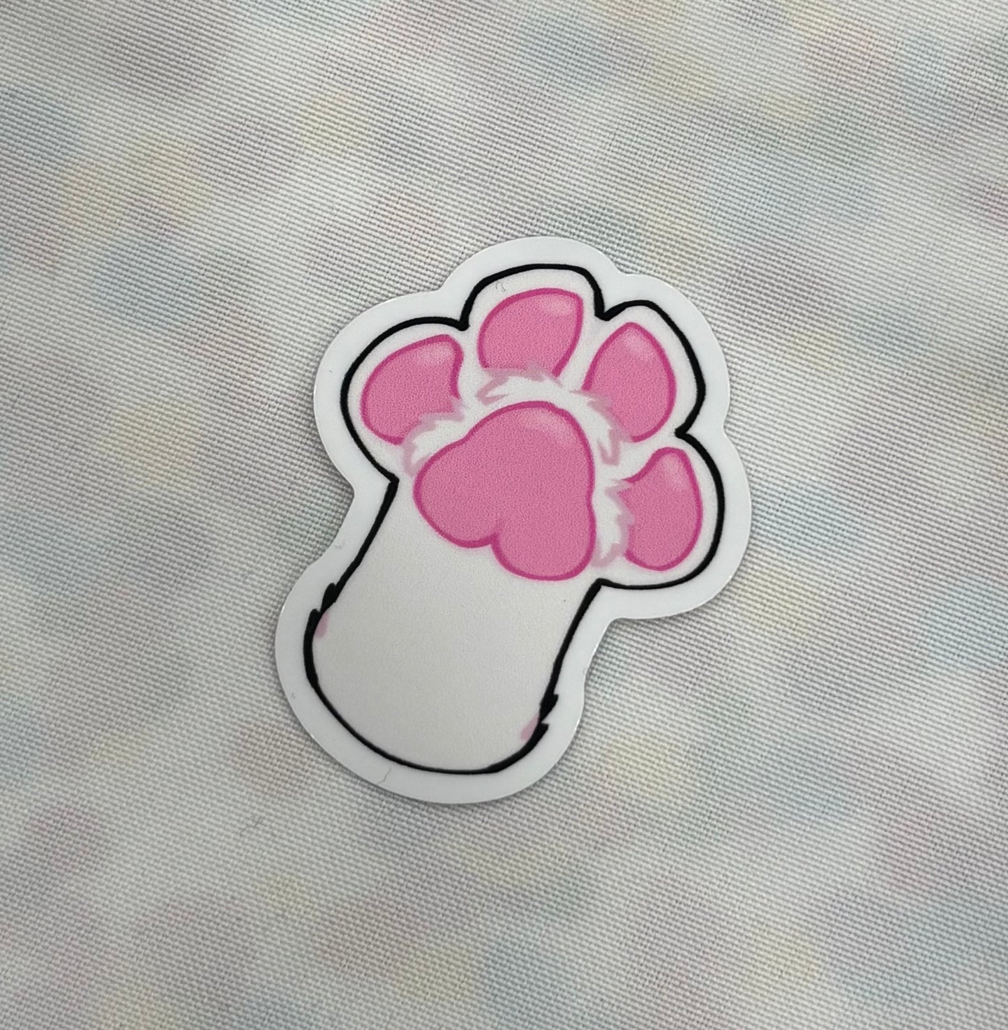 White Kitty Paw Sticker