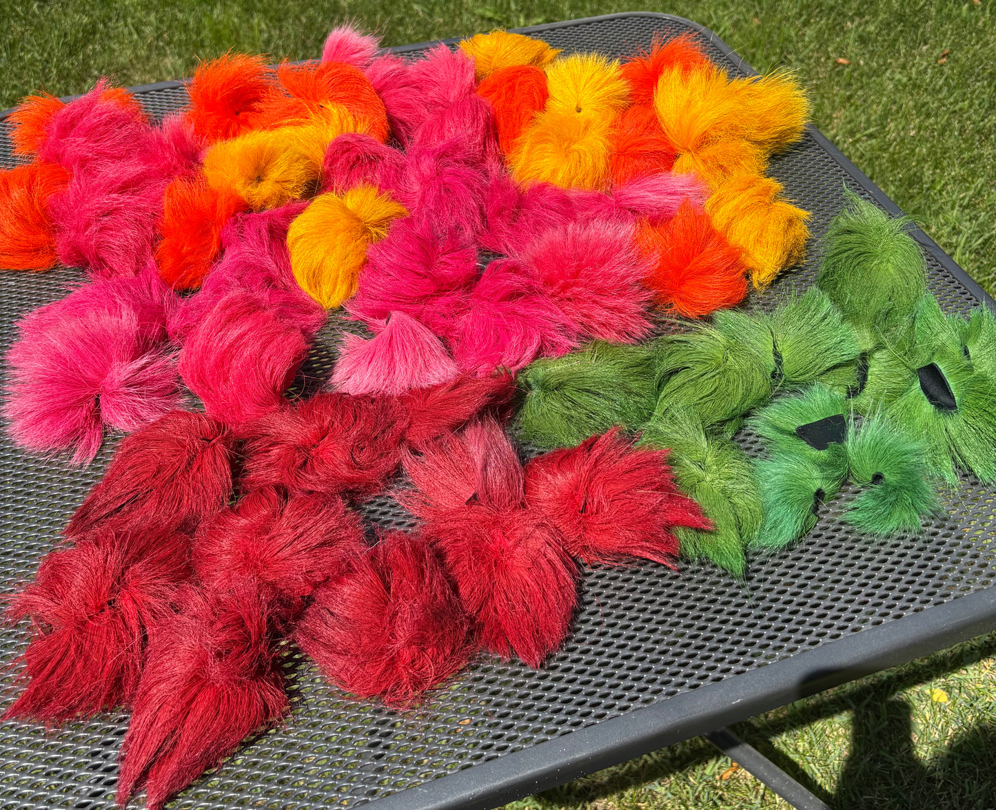 Dyed Caribou Fur with Hide Attached for Tufting - Home Dyed