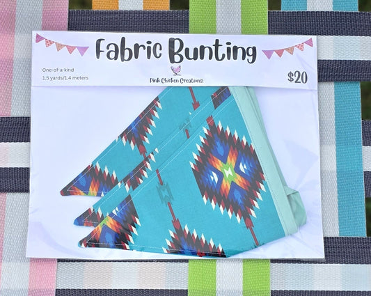Fabric Bunting - Indigenous Teal