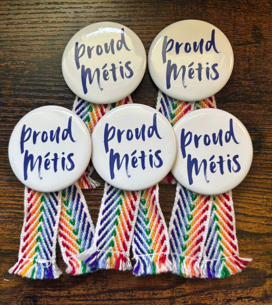 Proud Metis Button Pin with Metis Sash - Multiple Styles