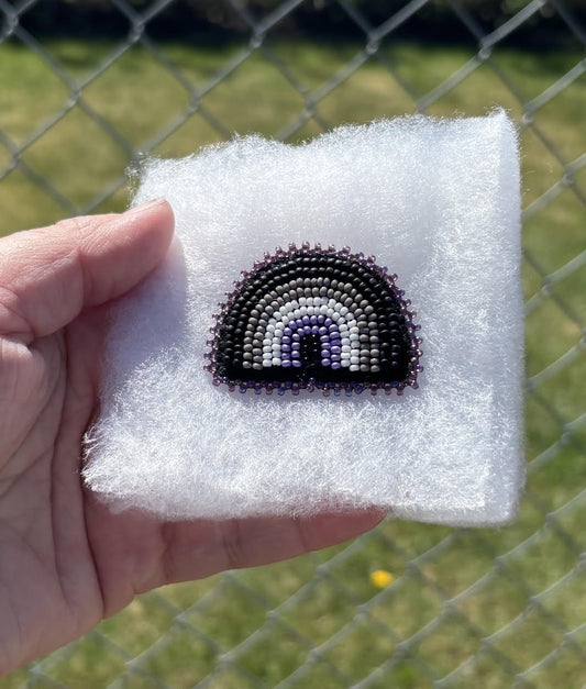 Beaded Rainbow Pin - Ace/Asexual
