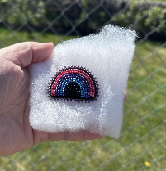 Beaded Rainbow Pin - Bisexual