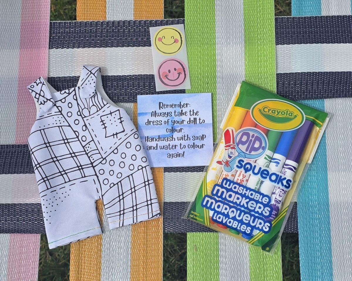 Colour Me Overalls - Doll Clothes