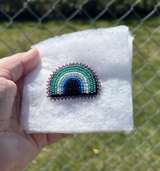 Beaded Rainbow Pin - Gay Men's Flag