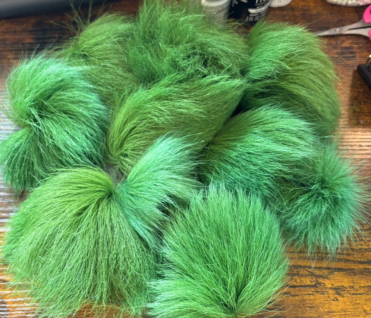 Dyed Caribou Fur with Hide Attached for Tufting - Home Dyed