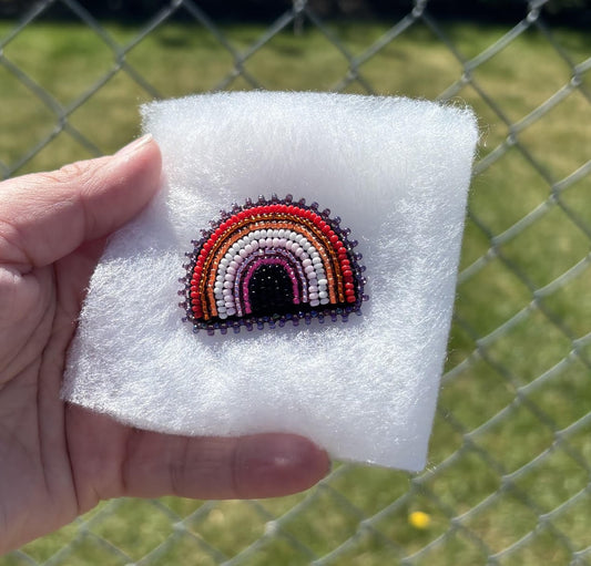 Beaded Rainbow Pin - Lesbian