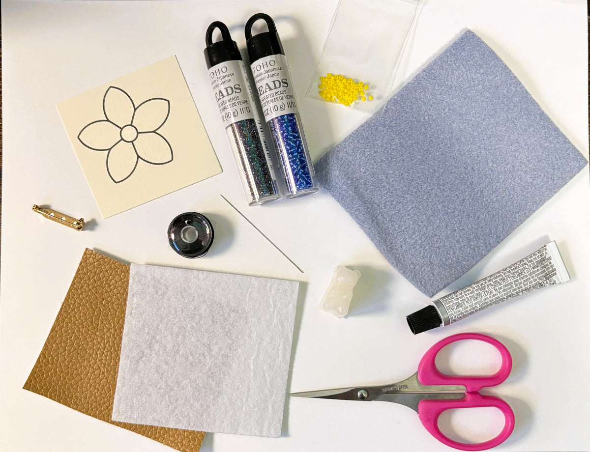 DIY Beading Kit - Prairie Rose Pin