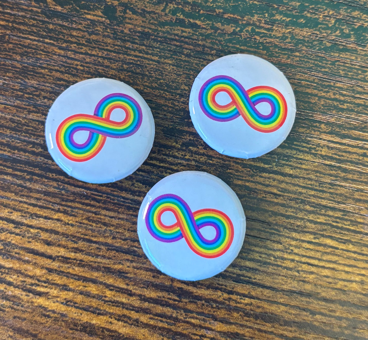 1" Button Pin - Rainbow Infinity