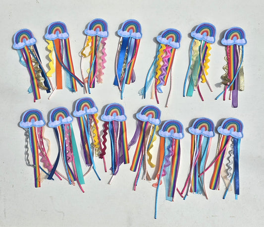 Rainbow Ribbon Brooch Pin