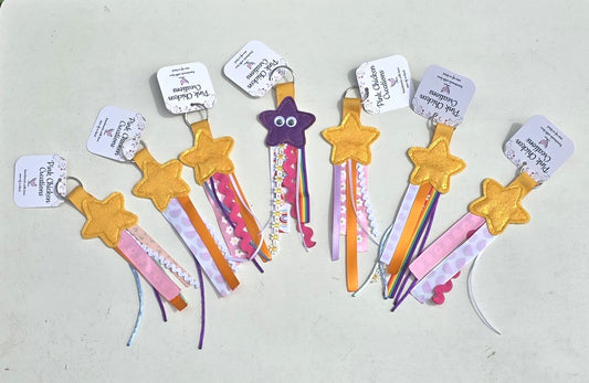 Shooting Star Ribbon Keychain
