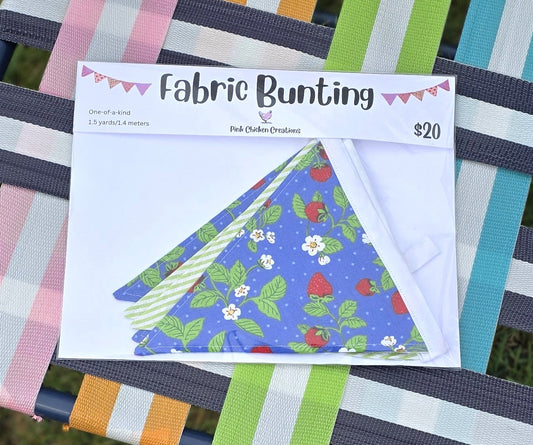 Fabric Bunting - Strawberries and Stripes