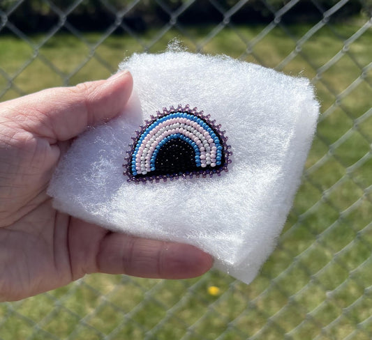 Beaded Rainbow Pin - Trans Flag